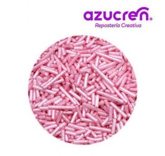 AZUCREN FIDEOS DE AZUCAR ROSA METALIZADOS