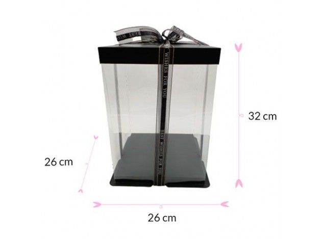 CAJA TARTA DELUXE NEGRA 26 X 26 X 32 CM