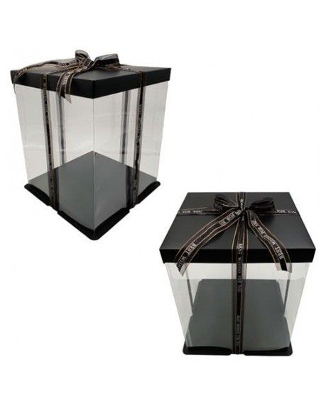 CAJA TARTA DELUXE NEGRA 33.5 X 33.05 X 37 CM