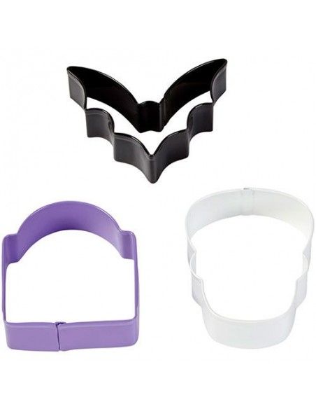 WILTON SET CORTADOR GALLETAS MURCIELAGO, TUMBA, CRANEO