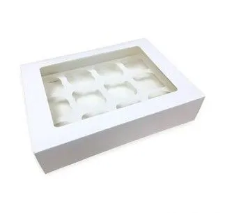 CAJA PARA 12 CUPCAKES CON VENTANA 33x25x7,6 CM