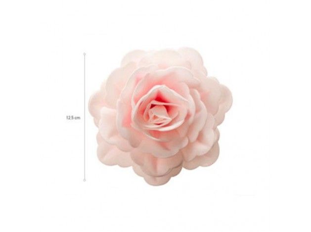 DEKORA ROSA GIGANTE DE OBLEA COLOR ROSA 12.5 CM
