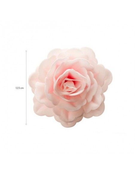DEKORA ROSA GIGANTE DE OBLEA COLOR ROSA 12.5 CM