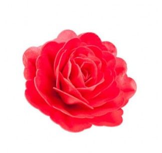 DEKORA ROSA GIGANTE DE OBLEA COLOR ROJO 12.5 CM