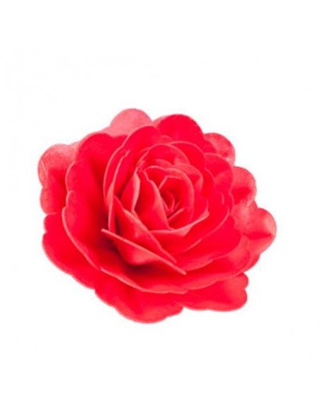 DEKORA ROSA GIGANTE DE OBLEA COLOR ROJO 12.5 CM