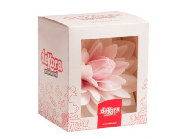 DEKORA DALIA GIGANTE DE OBLEA COLOR ROSA 12.5 CM