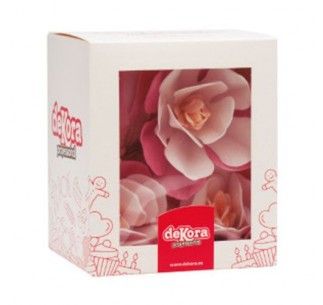 DEKORA MAGNOLIA DE OBLEA COLOR ROSA 6.5 -7 CM 2