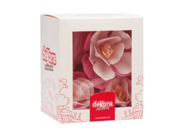 DEKORA MAGNOLIA DE OBLEA COLOR ROSA 6.5 -7 CM