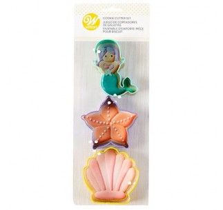 WILTON CORTADORES SIRENA, CONCHA Y ESTRELLA DE MAR