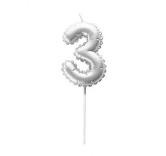 VELA GLOBO PLATA N.3