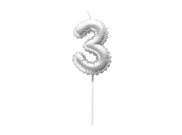 VELA GLOBO PLATA N.3