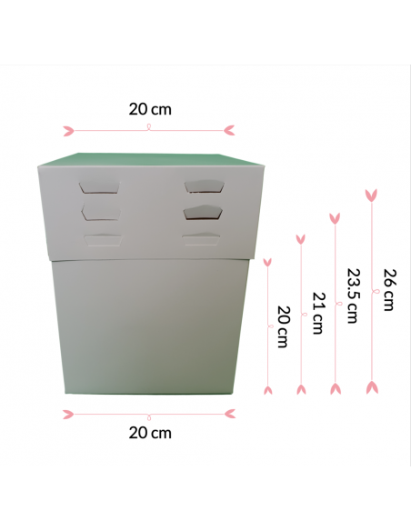 CAJA REGULABLE - AJUSTABLE BLANCA 20x20x20 A 26 CM