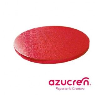 CAKE DRUM BASE ROJO 30 CM REDONDA