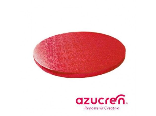 CAKE DRUM BASE ROJO 30 CM REDONDA