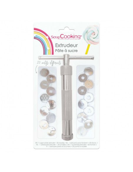 SCRAPCOOKING EXTRUSOR - PISTOLA PARA FONDANT + 20 DISCOS