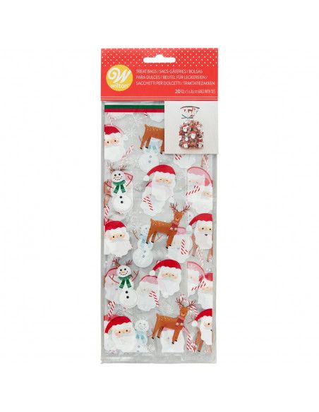 WILTON BOLSAS PAPA NOEL - MUÑECO DE NIEVE -  RENO  20 UN