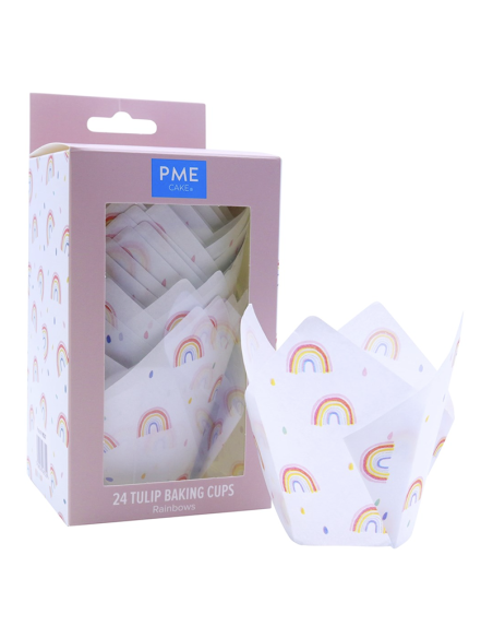 PME CAPSULA TULIPA PARA MUFFINS ARCOIRIS 24 UN
