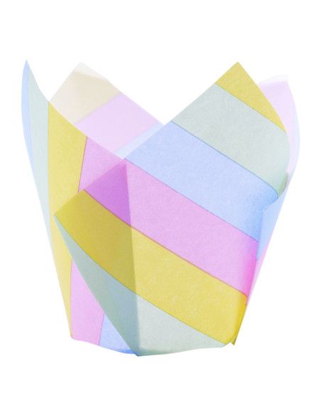 PME CAPSULA TULIPA PARA MUFFINS RAYAS ARCOIRIS 24 UN