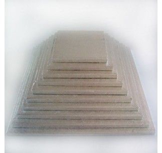 CAKE DRUM BASE PLATEADA 25 CM CUADRADA