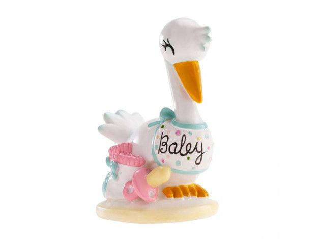 FIGURA DECORATIVA BAUTIZO CIGÜEÑA 10CM