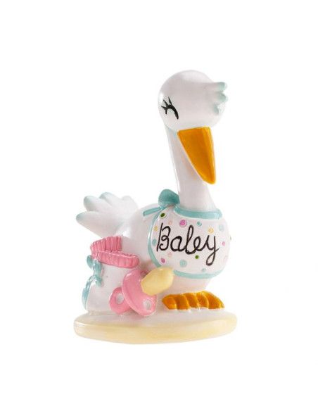 FIGURA DECORATIVA BAUTIZO CIGÜEÑA 10CM