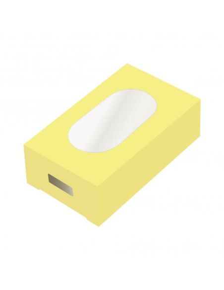 PACK 10 CAJAS CON VENTANA PARA HELADO DE BIZCOCHO CAKESICLE AMARILLO