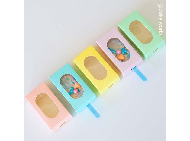 PACK 10 CAJAS CON VENTANA PARA HELADO...