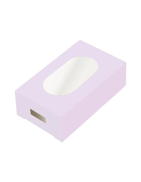 PACK 10 CAJAS CON VENTANA PARA HELADO DE BIZCOCHO CAKESICLE MORADO PASTEL