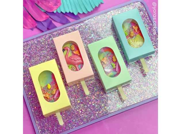 PACK 10 CAJAS CON VENTANA PARA HELADO...