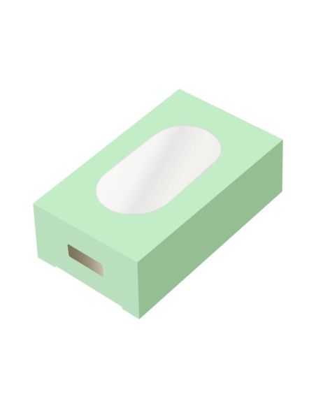 PACK 10 CAJAS CON VENTANA PARA HELADO DE BIZCOCHO CAKESICLE VERDE PASTEL