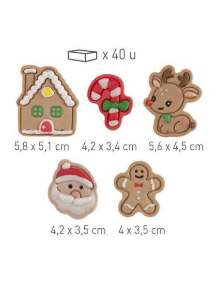 SURTIDO DE FIGURAS DE AZUCAR, NAVIDAD 5 UN