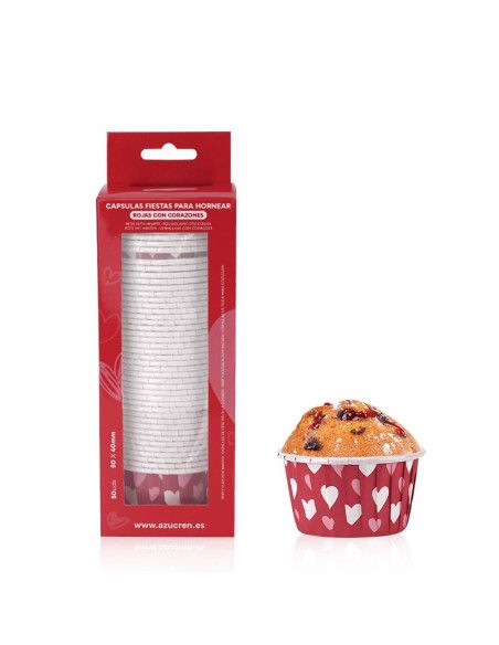 AZ CAPSULA RIGIDA ROJA CON CORAZONES 50 UN