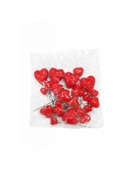 AZUCREN SET 20 CORAZONES DECORATIVOS ROJOS