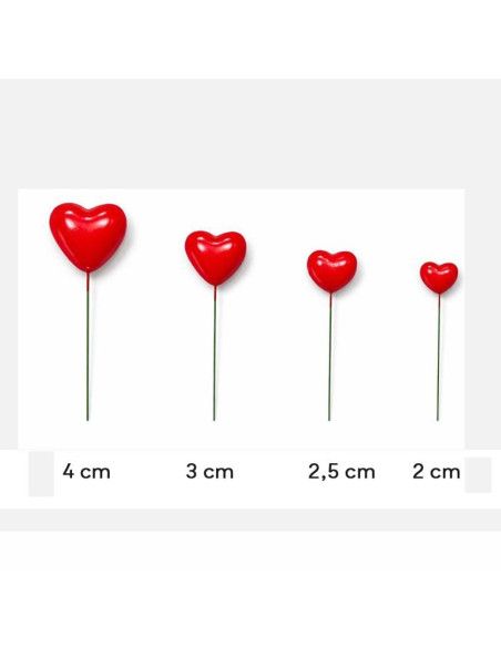 AZUCREN SET 20 CORAZONES DECORATIVOS ROJOS