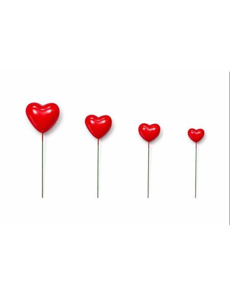 AZUCREN SET 20 CORAZONES DECORATIVOS ROJOS
