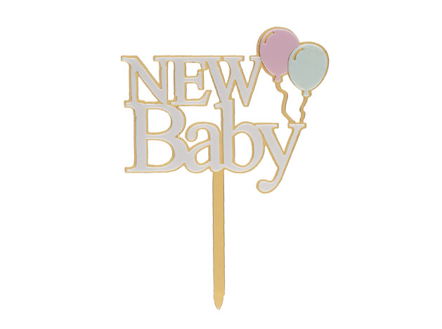 DEKORA TOPPER NEW BABY DORADO Y BLANCO