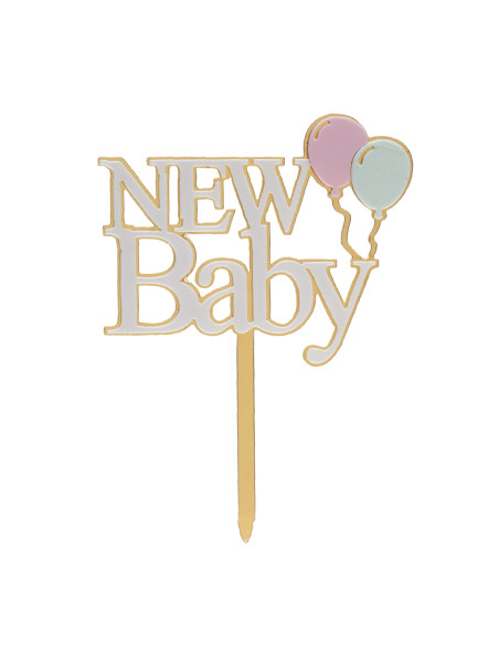DEKORA TOPPER NEW BABY DORADO Y BLANCO