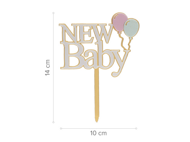 DEKORA TOPPER NEW BABY DORADO Y BLANCO