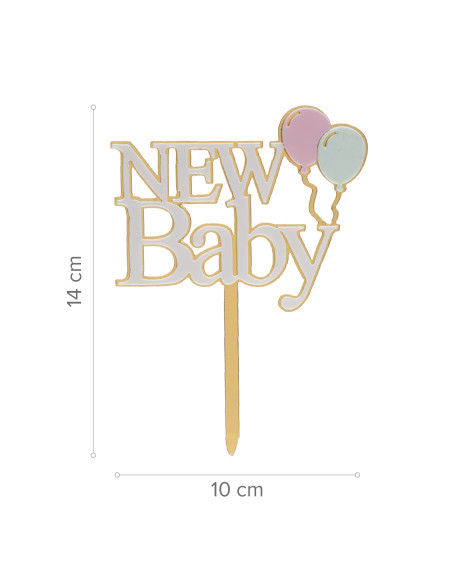 DEKORA TOPPER NEW BABY DORADO Y BLANCO