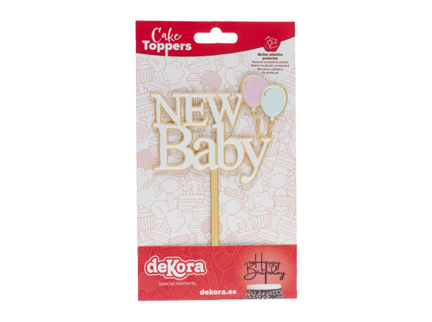 DEKORA TOPPER NEW BABY DORADO Y BLANCO