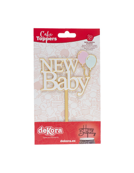 DEKORA TOPPER NEW BABY DORADO Y BLANCO