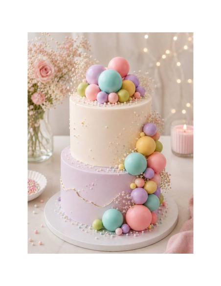 AZUCREN SET 30 BOLAS DECORATIVAS MIX PASTEL