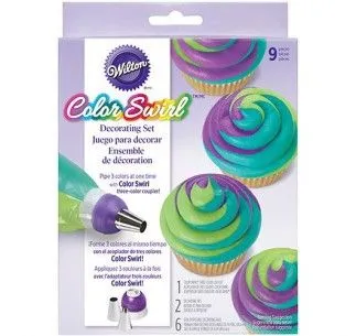WILTON SET DECORACION COLORSWIRL ADAPTADOR TRICOLOR 9 PIEZAS