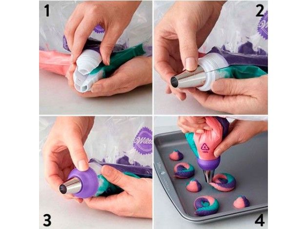 WILTON SET DECORACION COLORSWIRL ADAPTADOR TRICOLOR 9 PIEZAS