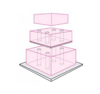 PME TUBO SOPORTE TARTA DE 40 CM 8 UN 2