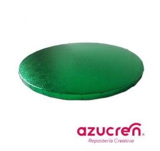 CAKE DRUM BASE VERDE 30 CM REDONDA