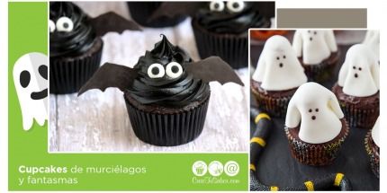 CUPCAKES DE MURCIÉLAGOS Y FANTASMAS