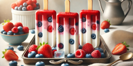 Receta: Paletas de Yogur y Frutos Rojos
