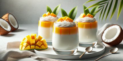 Receta de Panna Cotta de Coco y Mango