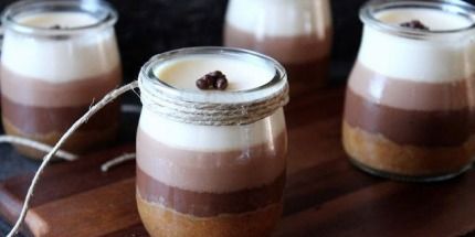 Tarta tres chocolates en vasitos sin lactosa